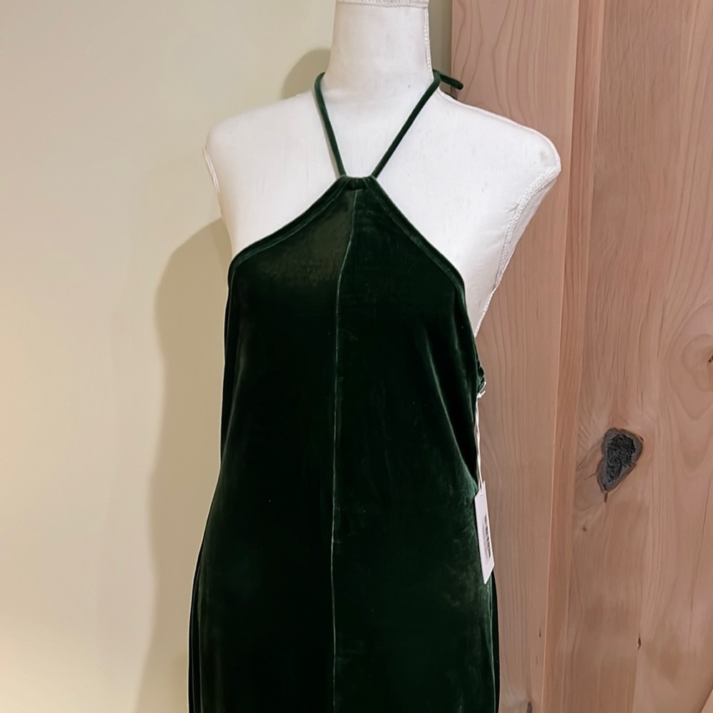 Reformation Nyla velvet dress green